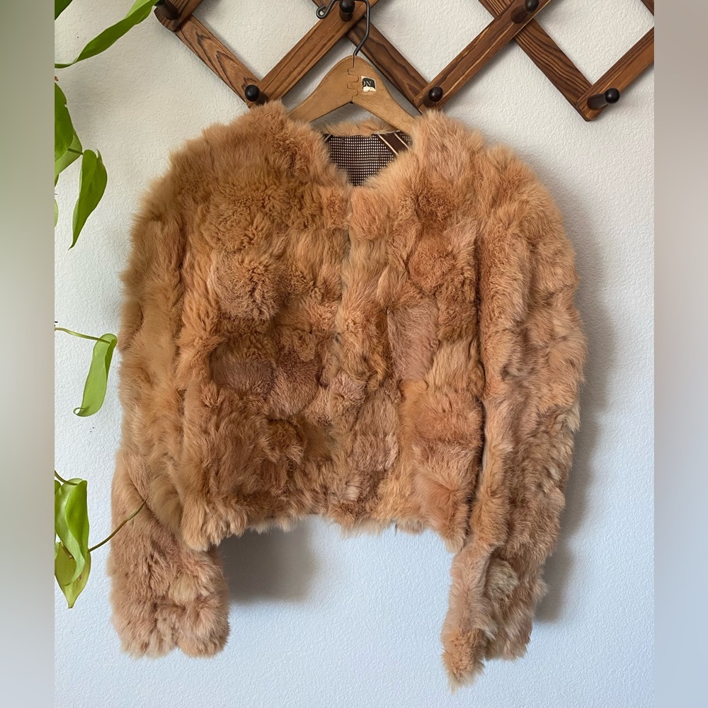 Women's Tan Faux Fur Jacket